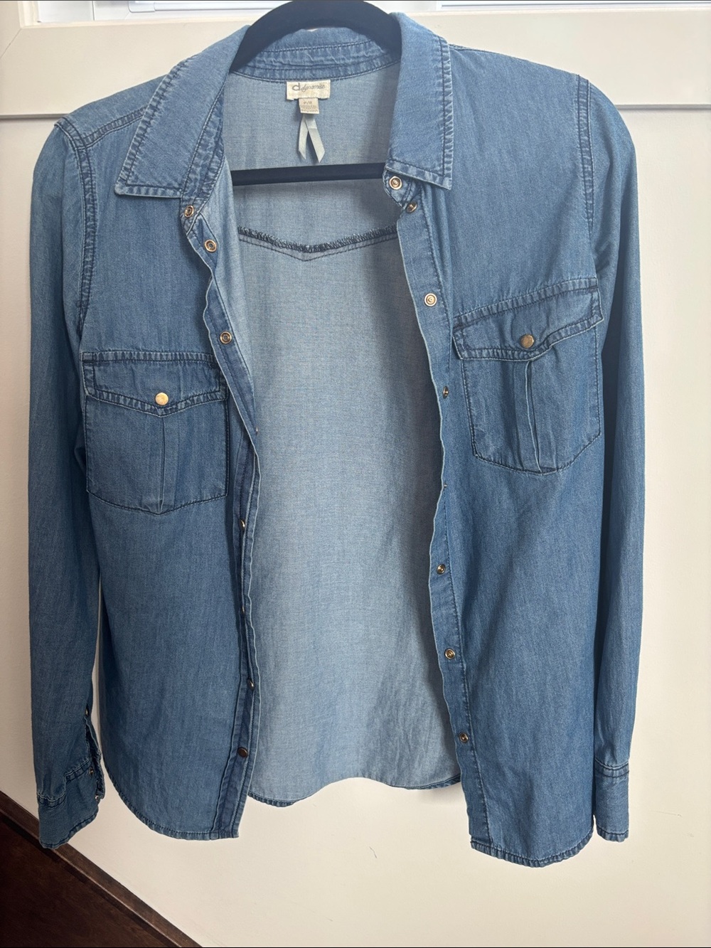 Dynamite Light Blue Denim Button-Down Shirt